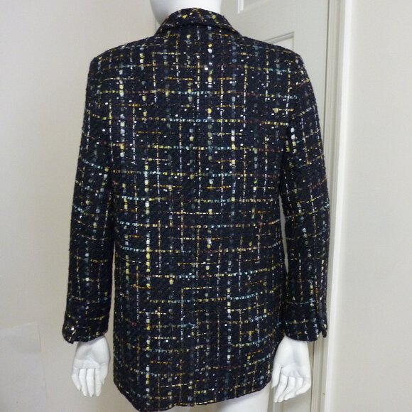 L'AGENCE Jayda Tweed Double-Breasted Oversize Blazer Jacket - Picture 9 of 10